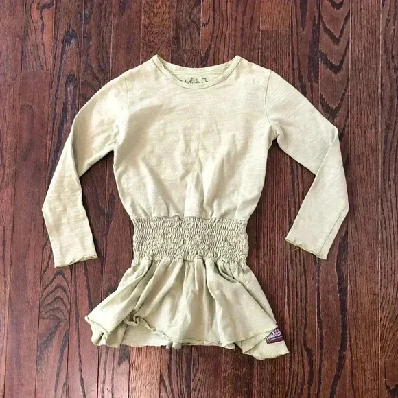 Matilda Jane Girls 8 Olive Green 100% Cotton Long-Sleeve Tunic Blouse - VGUC! - Picture 1 of 5